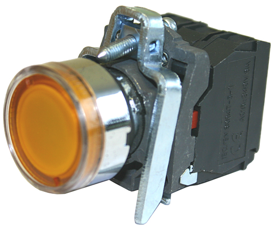 Push Button - 12V Momentary Push Button Switch With Amber LED